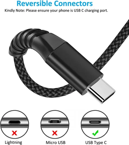 Miniatura 2 de Cable USB C de 10 pies, paquete de 2 cables de carga USB A a tipo C, cable de carga rápida de 3A para Samsung Galaxy S23 S22 S21 S20 A01 A02s A10e