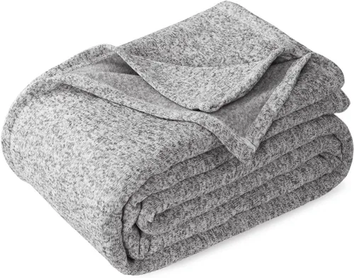 Miniatura 10 de KAWAHOME - Manta de punto para verano, ligera, transpirable, peluda, de jersey para sofá o cama