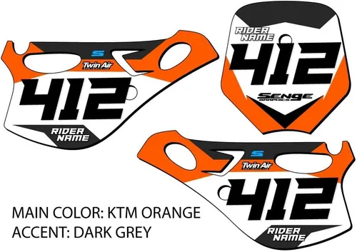 Miniatura 2 de 1998-2001 SX 65 SG63 Custom MX matrículas Senge Graphics Kit compatible con KTM