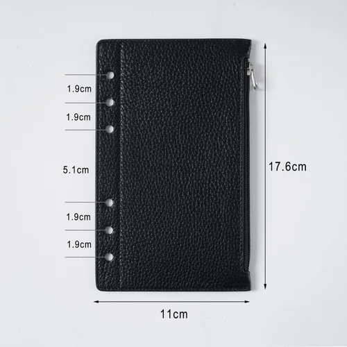Miniatura 2 de Moterm Flyleaf con cremallera para organizador personal, con ranuras para tarjetas (péble-negro)