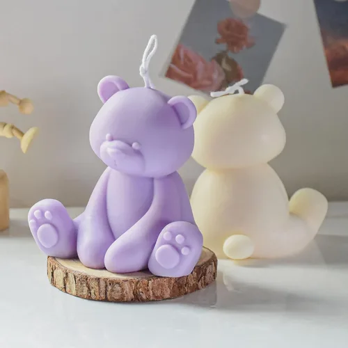Miniatura 4 de Grainrain Moldes de vela de silicona 3D oso fabricación de jabón hecho a mano molde de resina de cera artesanal (SXY112)