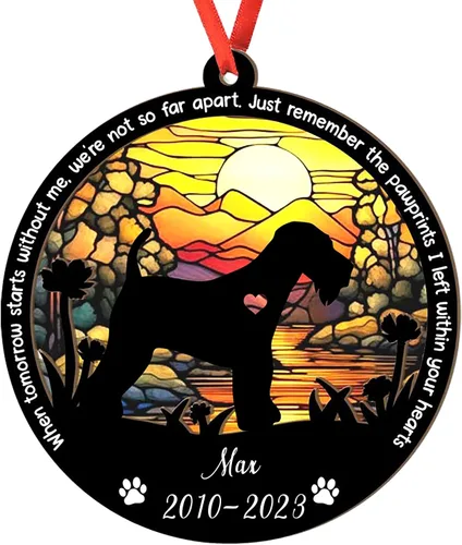 Miniatura 40 de Adorno personalizado para atrapasoles de sabueso afgano, adorno de Navidad de sabueso afgano – Regalo para perro amante, sabueso afgano