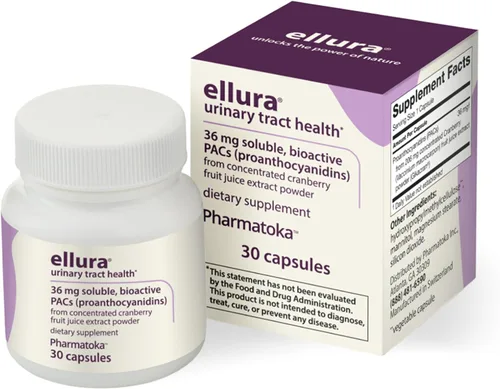 ellura 36 mg de PAC solubles y bioactivos respaldados clínicamente – Extracto de jugo de fruta de arándano 100% concentrado, para la salud del