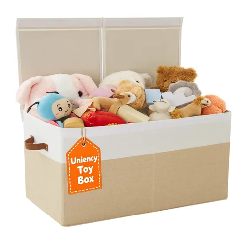 Miniatura 10 de Caja de juguetes extragrande, almacenamiento de juguetes plegable y resistente de 150 litros con tapa, organizador de almacenamiento para niños