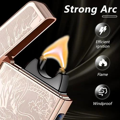 Miniatura 2 de Dragon - Encendedor eléctrico de arco – Encendedor de plasma recargable USB C para campamento, iniciadores de fuego, velas y equipo al aire libre