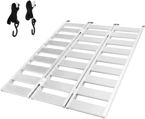 Miniatura 11 de MAXIVMAN - Rampa de aluminio para motocicleta con asa, capacidad de 750 libras, rampa plegable de 7.5 pies con correas de carga para camionetas