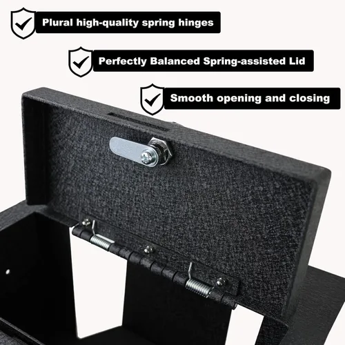 Miniatura 4 de Caja Fuerte para Consola Central - Caja Fuerte para Pistola de Consola KEREN Compatible con Dodge Ram 1500 2500 3500 2013-2018 con Reproductor