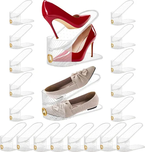 Miniatura 10 de Organizador de ranuras para zapatos, paquete de 10 ranuras para zapatos, puede ahorrar un 50% de espacio en los apiladores de zapatos, dispositivo