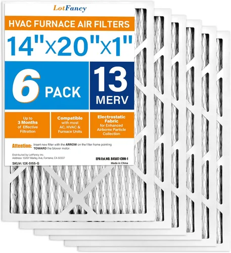 Miniatura 13 de LotFancy Filtro de aire MERV 8 de 14 x 20 x 1 pulgadas, paquete de 4 unidades, horno plisado electrostático y filtro de CA, captura el polvo, pelo