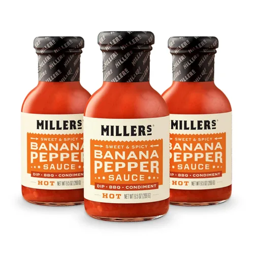 Miniatura 9 de Miller's Mustard- Salsa picante de plátano y mostaza roja, salsa picante de plátano y pimienta, el mejor uso para alitas de pollo, hamburguesas