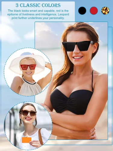 Miniatura 4 de 3 pares vintage cuadrado ojo de gato gafas de sol unisex pequeño moda cateye gafas de sol