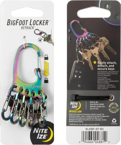 Miniatura 18 de Nite Ize Bigfoot Locker KeyRack - Soporte de acero inoxidable para coche, casa y otras llaves - Mosquetón con S-Biners - Capacidad para 15 llaves a