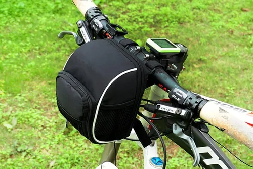 Miniatura 6 de Disconano® Bolsos de Manillar para Bicicleta de Ciclismo con Cestas Frontales Negras con Funda para Lluvia