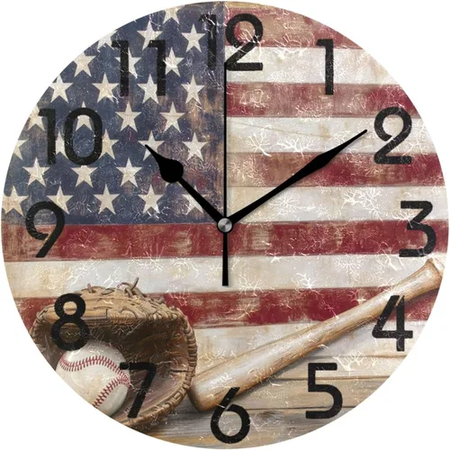 Miniatura 11 de Spring Hummingbird - Reloj de pared redondo con estampado de flores, 9.5 pulgadas, funciona con pilas, reloj de escritorio analógico silencioso