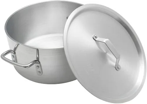 Miniatura 6 de TrueCraftware - Olla de aluminio de 40 cuartos de galón con cubierta de 0.236 in de grosor- Utensilios de cocina de peso pesado, sartén