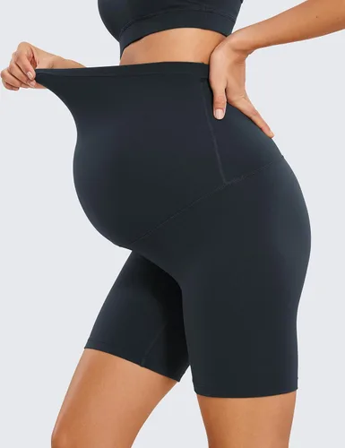 Miniatura 4 de CRZ YOGA Butterluxe - Pantalones cortos de yoga de maternidad sobre el vientre de 6 pulgadas, pantalones cortos de ciclismo atléticos