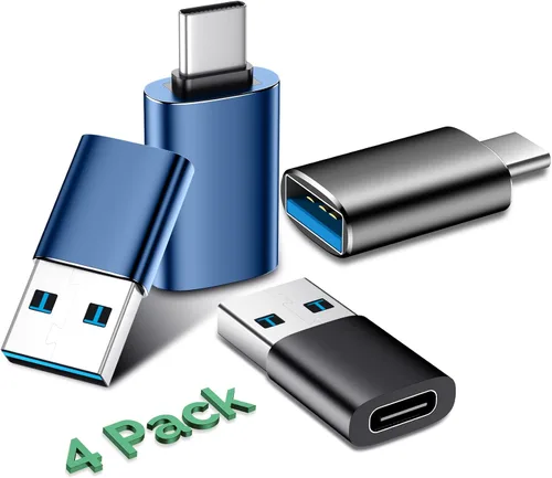 Adaptador USB a USB C, cargador de automóvil convertidor OTG compatible con MacBook Pro Air 2024, Samsung Notebook y más tipo C, para iPhone 17, 16,