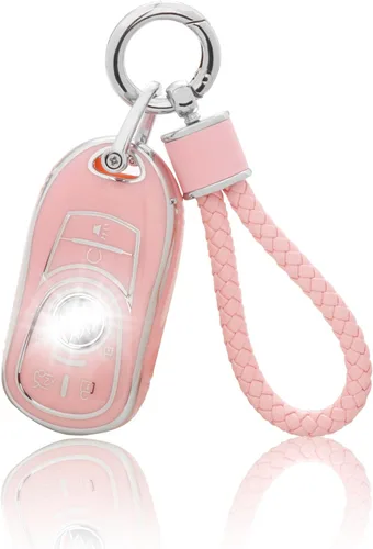 Miniatura 10 de YO&YOYE Funda para llavero Ford con llavero, funda de TPU suave rosa para F150 Explorer Mustang Edge Lincoln MKZ MKX MKC