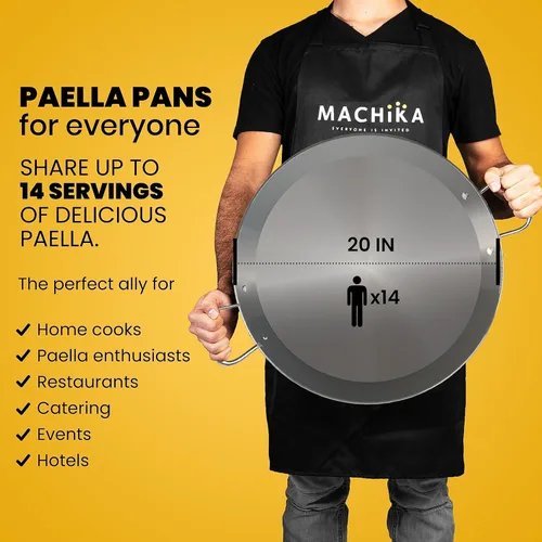 Miniatura 3 de Machika Sartén de acero inoxidable Utensilios de cocina de acero inoxidable Sartén de inducción para recetas de paella y arroz Ideal