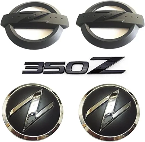 Nuevo reemplazo de metal 350Z kits de insignia de la carrocería del coche guardabarros delantero trasero negro emblemas insignias pegatinas para