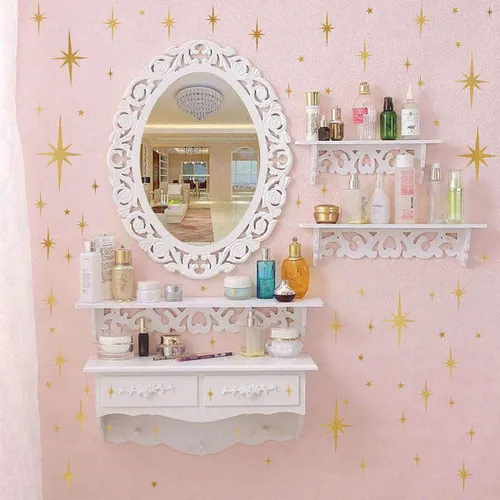 Miniatura 5 de Calcomanías de pared de estrellas para habitación de niñas (116 unidades), calcomanías de pared brillantes para pegar y despegar estrellas, 6