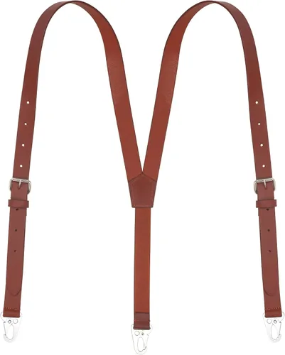 Liguero de cuero genuino para hombre Tirantes de cuero con diseño en Y Regalos de padrinos de boda Liguero ajustable con ganchos Tirantes de
