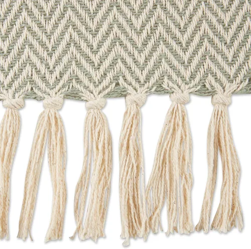 Miniatura 2 de DII Chevron Throw Collection Maneja de mano de algodón, 50x60, alcachofa