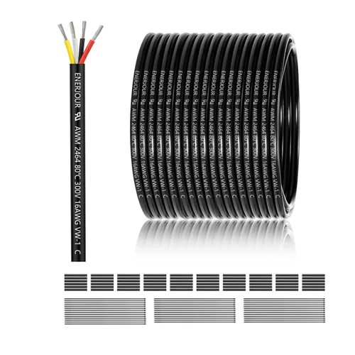 Miniatura 9 de Cable eléctrico de calibre 16, 4 conductores, 50 pies, UL 2464, cable de 16 AWG de 4 hilos, cable de cobre estañado de PVC trenzado calibre 16/4