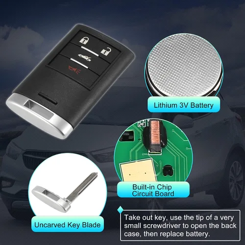 Miniatura 4 de X AUTOHAUX 2 unids 315MHz M3N5WY7777A reemplazo de entrada sin llave remoto llavero coche para Chevrolet Corvette 2008-2013 4 botones
