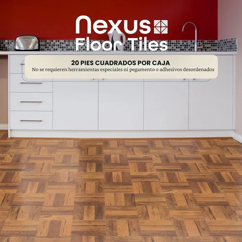Miniatura 2 de ACHIM Home Furnishings FTVWD22520 Nexus - Azulejo de vinilo de 12 pulgadas, madera de 3 dedos de roble medio parquet, paquete de 20 unidades, 12