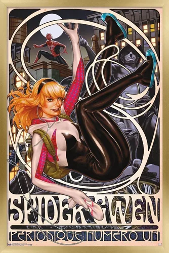 Miniatura 18 de Trends International Marvel Comics - Póster de pared de Spider-Gwen - Cover #1, 14.725 x 22.375 pulgadas, versión enmarcada de madera de granero