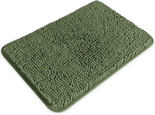 Miniatura 547 de Alfombra de baño pequeña de 12 x 18 pulgadas, lavable y absorbente, antideslizante, alfombra de baño de felpilla gruesa y suave para baño, ducha