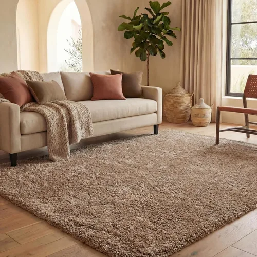 Miniatura 81 de SAFAVIEH Accent Rug 2'x3' - Milan Shag Collection - Modern Design, Dark Beige, Ultra Plush Thick Pile, Ideal for Bedroom, Nursery, Living Room