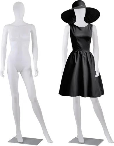 Miniatura 16 de Maniquí femenino de cuerpo completo con cabeza ajustable, extremidades flexibles, diseño desmontable de 69 pulgadas, forma de vestido con base