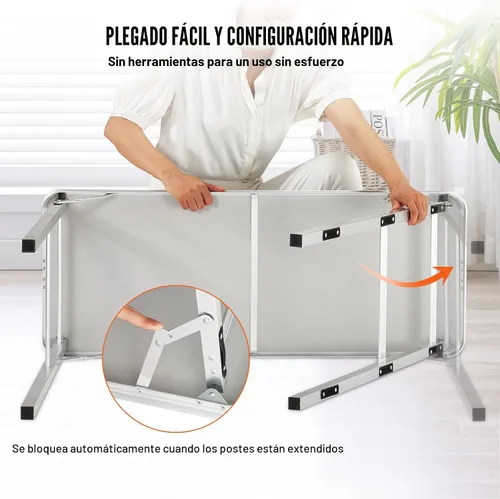 Miniatura 6 de VEVOR Mesa de Bar Portátil Plegable, Mesa de Podio para Ferias Comerciales para Interiores, Exteriores, Fiestas, Picnic, Exposición, Incluye Estuche