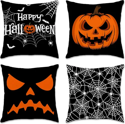 Miniatura 17 de pinata Juego de 4 fundas de almohada de otoño de 18 x 18 pulgadas, almohadas decorativas de otoño para sofá, hogar y exterior, decoración de otoño