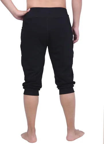 Miniatura 4 de HDE Pantalones cortos capri de yoga para hombre con bolsillos para correr