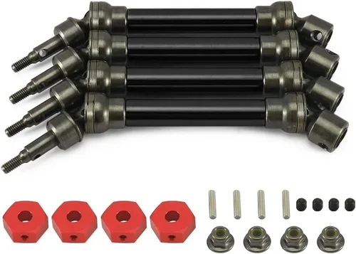 RCAWD Juego de 4 ejes de transmisión delantero/trasero para 1/10 Arrma 1/10 Big Rock 4X4 V3 3S Blx Monster Truck RTR sin escobillas (negro)