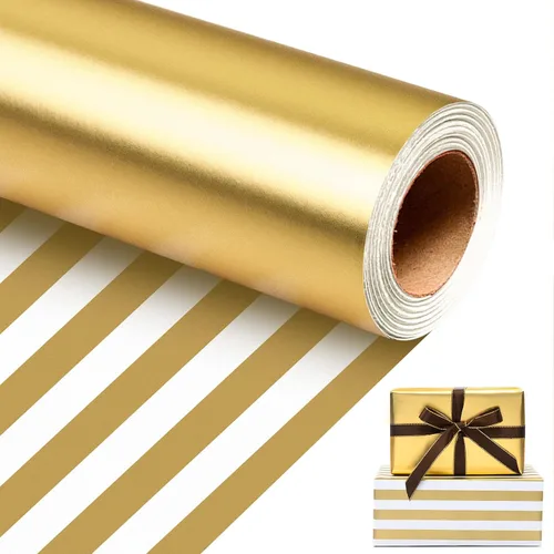 Miniatura 16 de Homeral Rollo de papel de regalo Jumbo de 30 pulgadas x 32.8 pies, color azul rey metálico para Navidad, cumpleaños, vacaciones, boda, baby shower