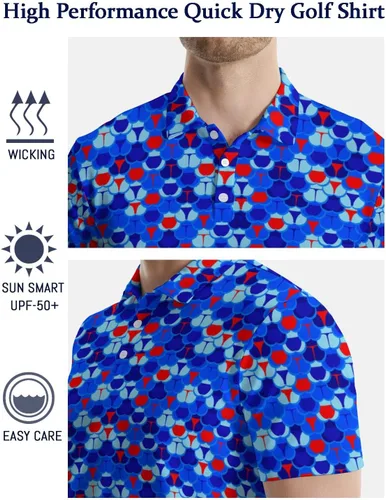 Miniatura 8 de Camisas polo divertidas para hombre de los años 80, camisas de golf de secado rápido que absorben la humedad, divertidas camisas polo de golf