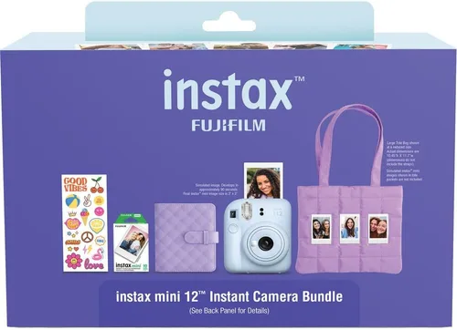 Miniatura 3 de FUJIFILM Instax Mini - Paquete de 12 cámaras de película instantánea (azul pastel) con 4 películas instantáneas Instax Mini, paquete de aluminio