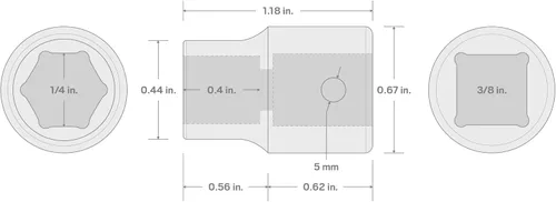 Miniatura 4 de TEKTON Zócalo de impacto de 6 puntos de accionamiento de 3/8 pulgadas x 1/4 pulgadas SID12006