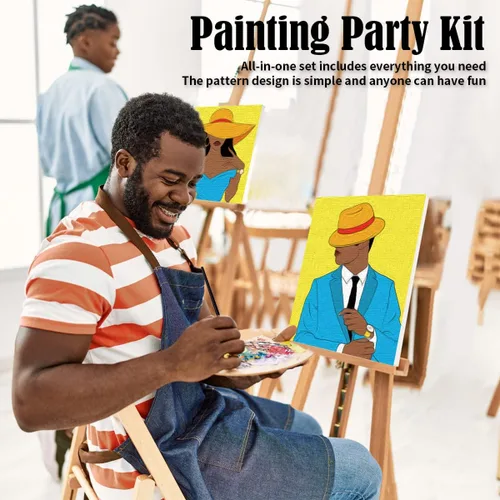 Miniatura 3 de VOCHIC Kits de Fiesta de Pintura para Parejas Lienzo Predibujado para Adultos Pintura y Bebida Juegos de Noche de Cita para Parejas Conjunto