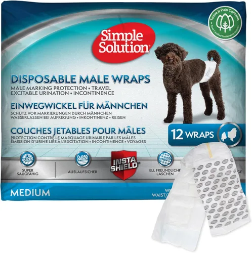 Miniatura 2 de Simple Solution Envolturas desechables para macho, bandas absorbentes a prueba de fugas para el vientre para perros, ayuda para la incontinencia