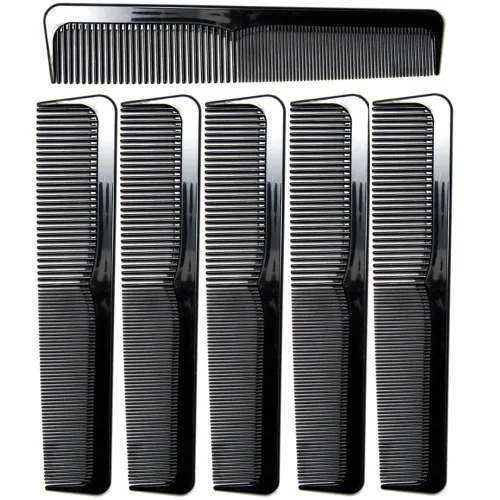 Juego de 6 peines de peluquería profesionales de 9 pulgadas para hombres y mujeres, peine de dientes finos y anchos, peine de corte desenredante