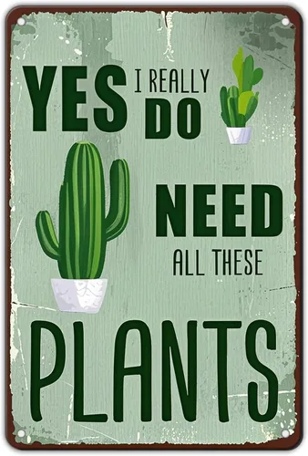 Miniatura 21 de Cartel de metal con diseño de cactus No Pricks Allowed de 8 x 12 pulgadas para decoración de pared