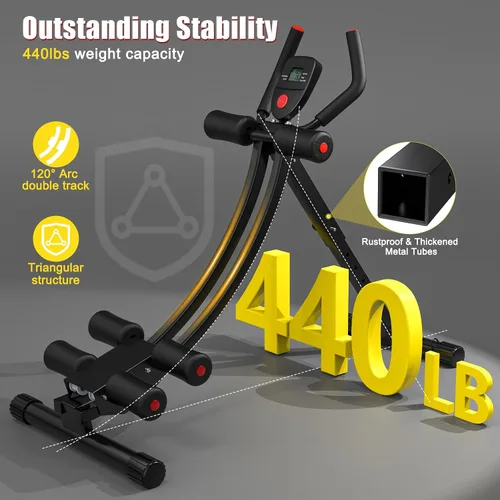 Miniatura 2 de Ab Workout Equipment, Ab Machine for Women, Adjustable Core Abdominal Exercise Fitness Equipment, Foldable Waist Trainer Ab Crunch Home Gym Systems