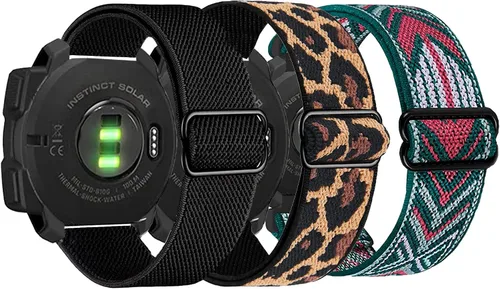 Miniatura 7 de Paquete de 3 bandas elásticas de nailon compatibles con Garmin Instinct 2 Solar/Instinct 3 de 1.772 pulgadas, 0.872 pulgadas, pulsera deportiva