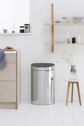 Miniatura 9 de Brabantia bote de basura táctil de 10.6 galones para cocina nuevo (acero brillante) con tapa removible, apertura de tacto suave, bote de basura +