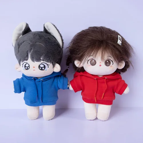 Miniatura 5 de niannyyhouse Ropa deportiva de felpa de 7.9 in, ropa deportiva elástica y sólida, con capucha, pantalones, juguete de peluche suave, accesorios